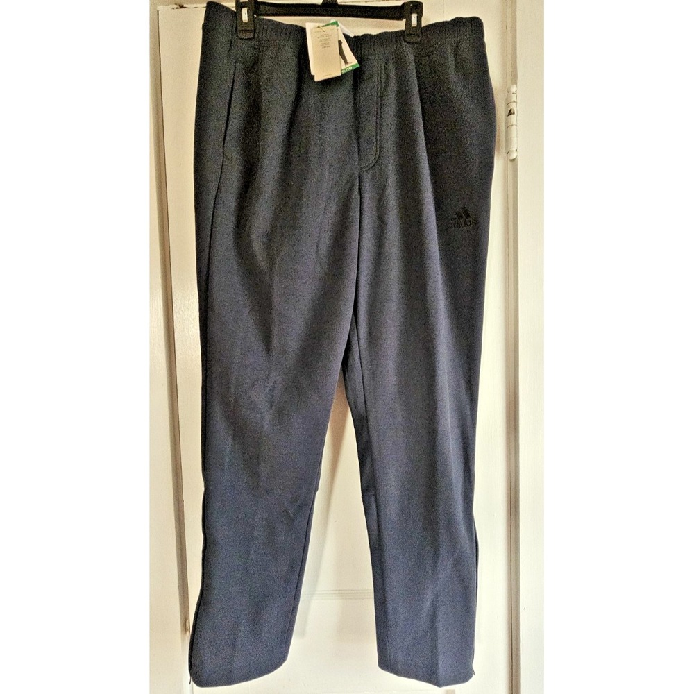 NWT adidas AURINK MENS XL taper gym pants pull on drawstring blue zip legs